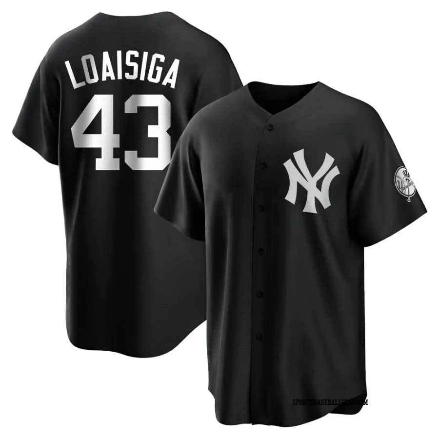 Jonathan Loaisiga Youth New York Yankees Black/White Replica Jersey