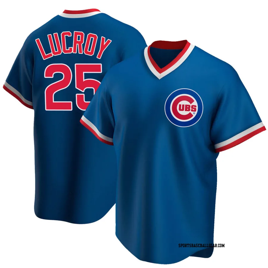 Jonathan Lucroy Men's Chicago Cubs Royal Replica Road Cooperstown Collection Jersey