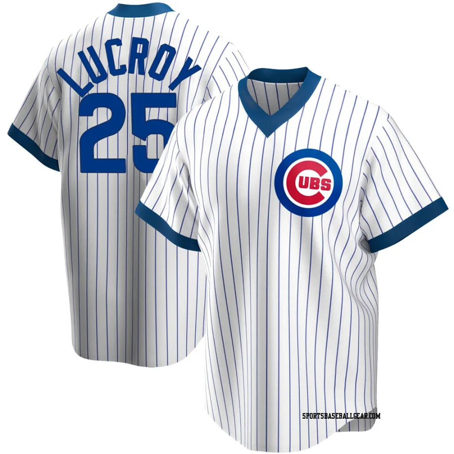 Jonathan Lucroy Men's Chicago Cubs White Replica Home Cooperstown Collection Jersey