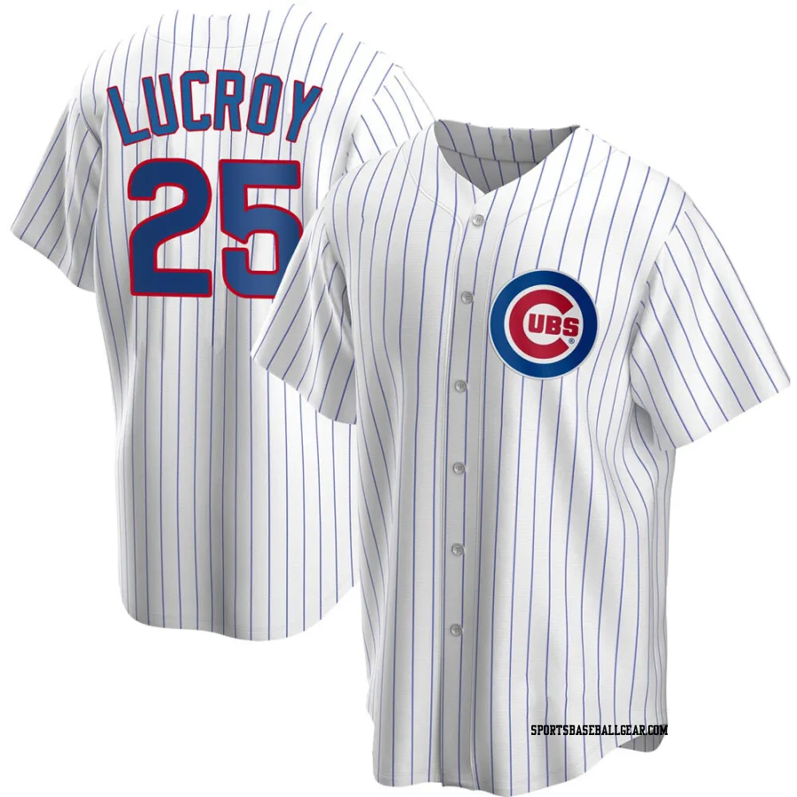 Jonathan Lucroy Men's Chicago Cubs White Replica Home Jersey