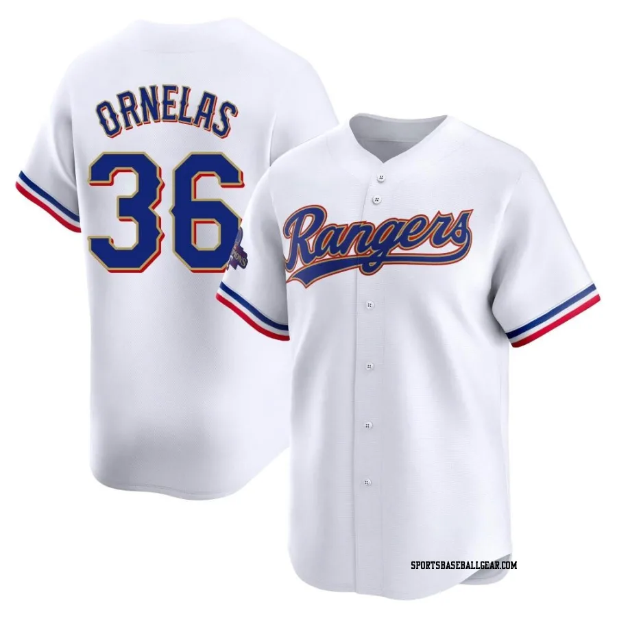 Jonathan Ornelas Men's Texas Rangers Gold Limited White 2024 Collection Jersey