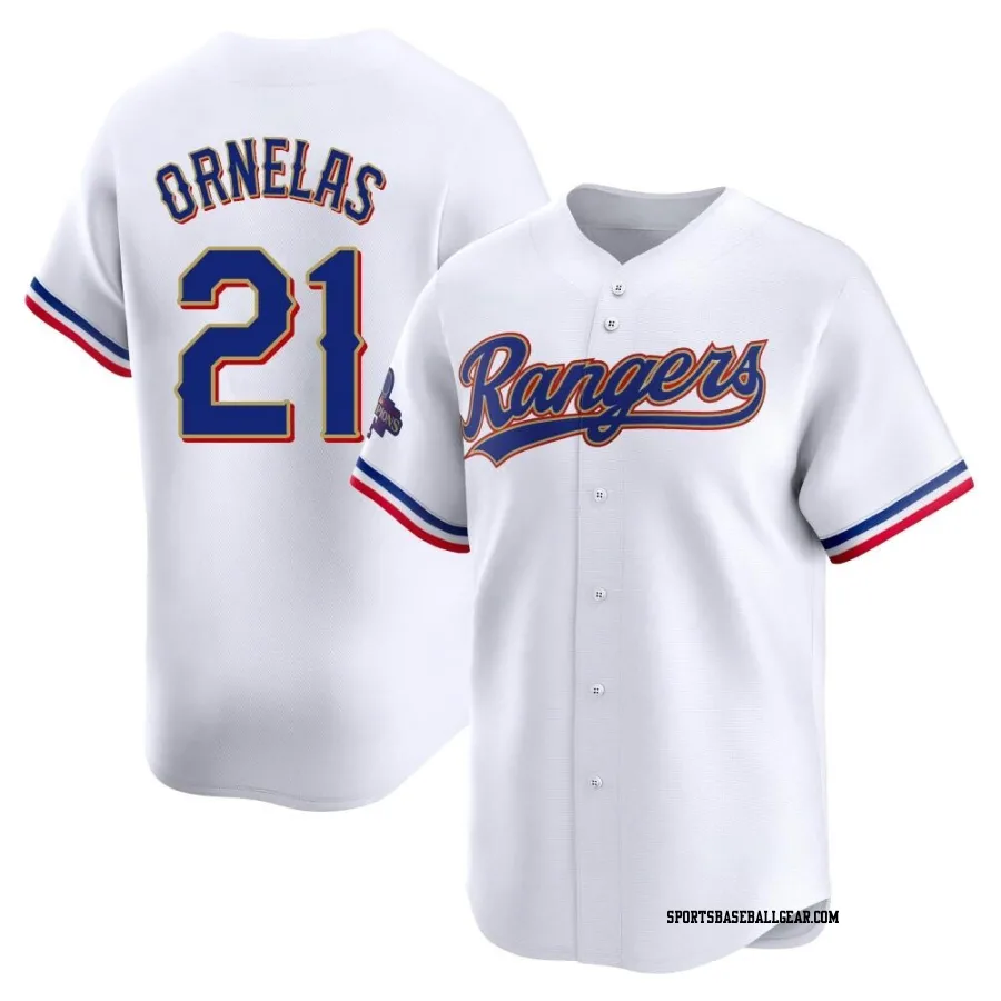 Jonathan Ornelas Men's Texas Rangers Gold Limited White 2024 Collection Jersey