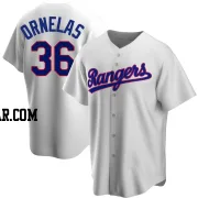 Jonathan Ornelas Men's Texas Rangers White Replica Home Cooperstown Collection Jersey