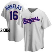 Jonathan Ornelas Men's Texas Rangers White Replica Home Cooperstown Collection Jersey