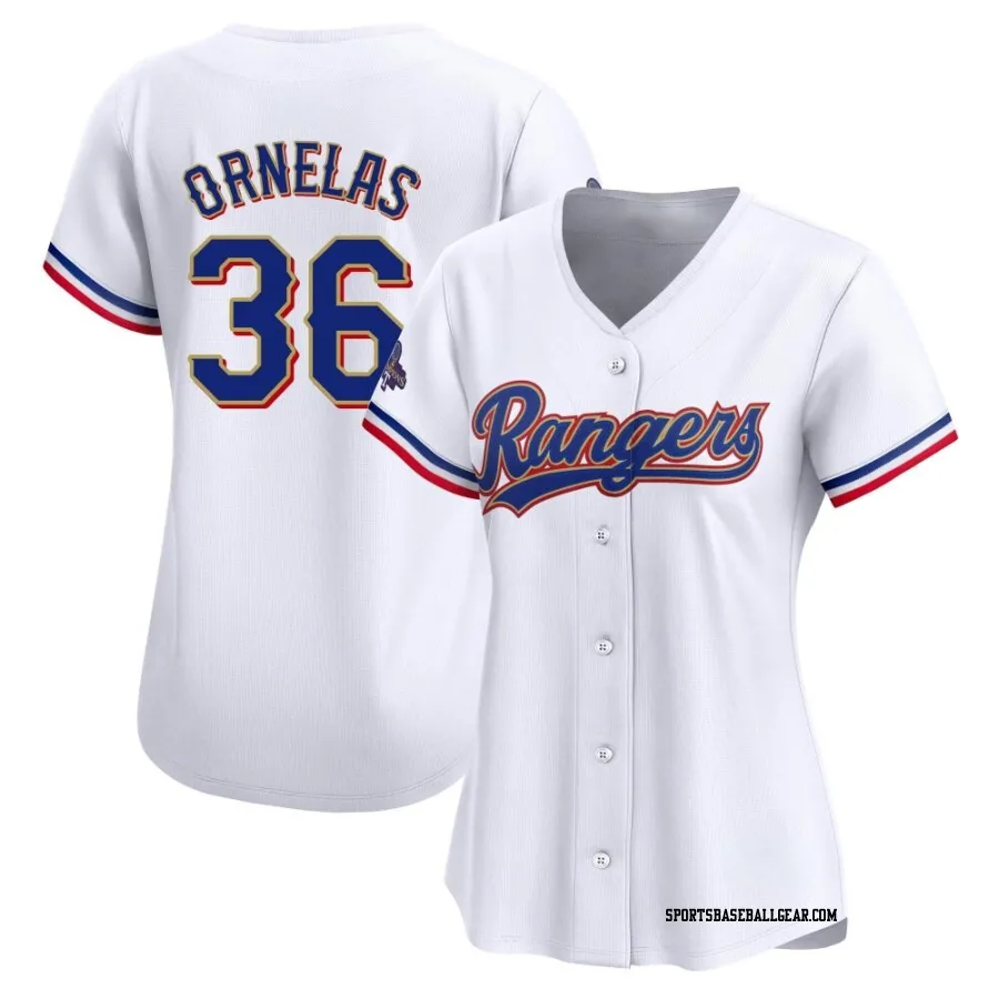 Jonathan Ornelas Women's Texas Rangers Gold Limited White 2024 Collection Jersey