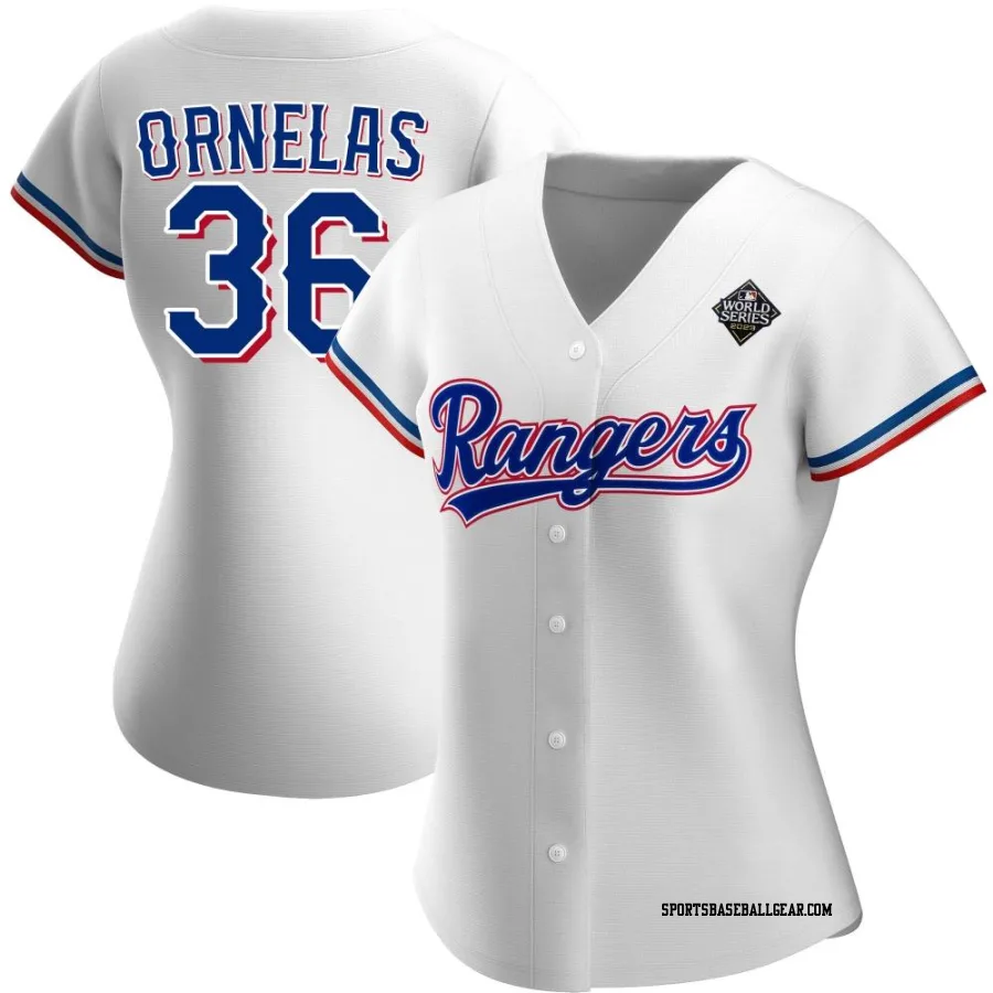 Jonathan Ornelas Women's Texas Rangers White Authentic Home 2023 World Series Jersey