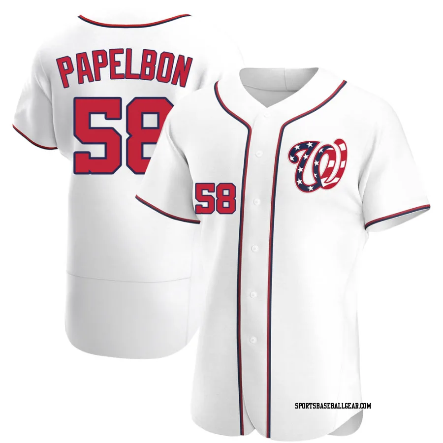 Jonathan Papelbon Men's Washington Nationals White Authentic Alternate Jersey