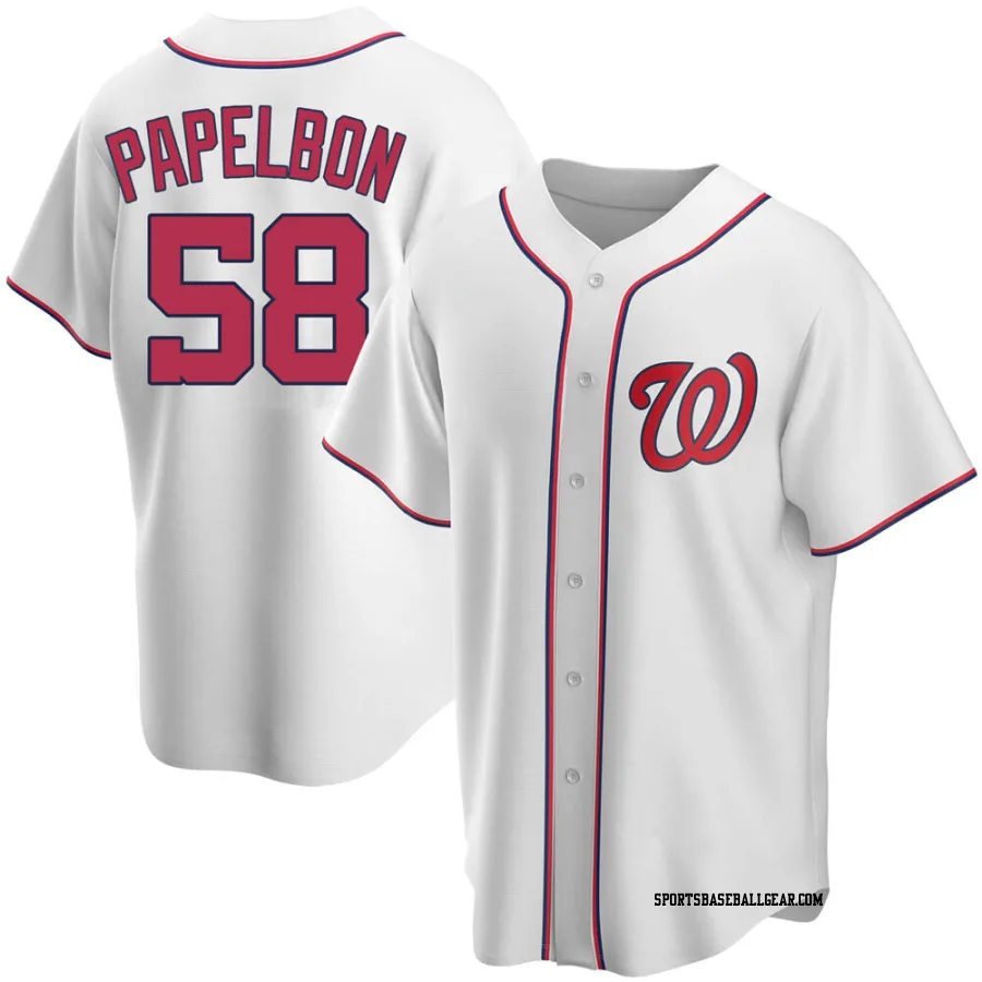 Jonathan Papelbon Men's Washington Nationals White Replica Home Jersey