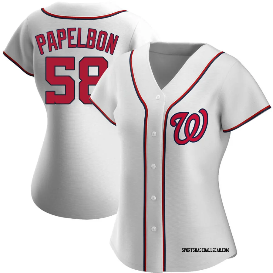 Jonathan Papelbon Women's Washington Nationals White Authentic Home Jersey