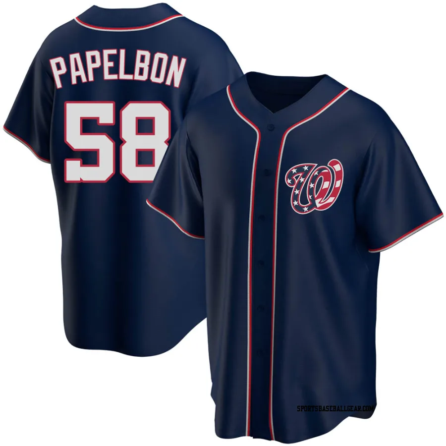 Jonathan Papelbon Youth Washington Nationals Navy Replica Alternate Team Jersey