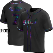 Jonathan Schoop Men's Detroit Tigers Black Holographic Replica Alternate Jersey