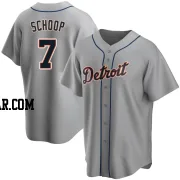 Jonathan Schoop Men's Detroit Tigers Gray Replica Road Jersey