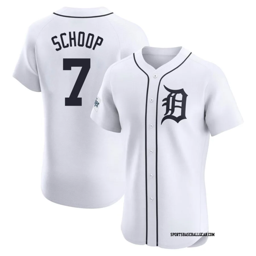 Jonathan Schoop Men's Detroit Tigers White Elite Home Patch Jersey