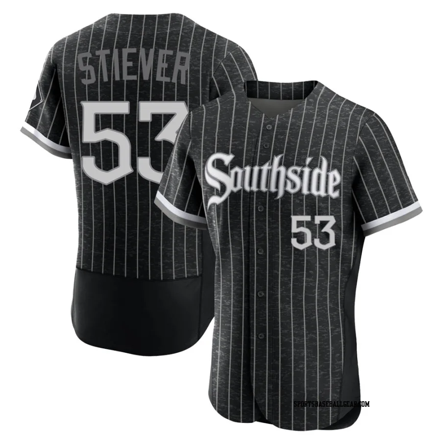 Jonathan Stiever Men's Chicago White Sox Black Authentic 2021 City Connect Jersey