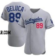 Jonny DeLuca Men's Los Angeles Dodgers Gray Authentic Away Jersey