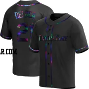 Jonny Deluca Men's Tampa Bay Rays Black Holographic Replica Alternate Jersey