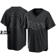 Jonny Deluca Men's Tampa Bay Rays Black Replica Pitch Fashion Jersey