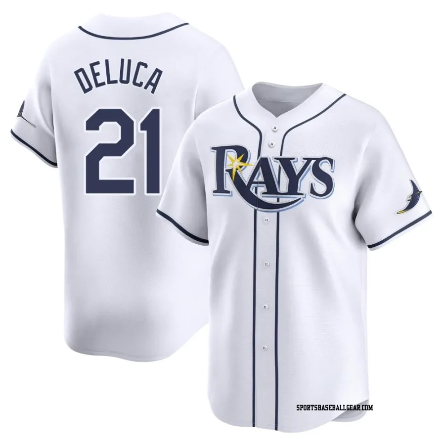 Jonny Deluca Men's Tampa Bay Rays White Limited Home Jersey