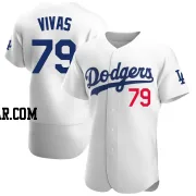 Jorbit Vivas Men's Los Angeles Dodgers White Authentic Home Jersey