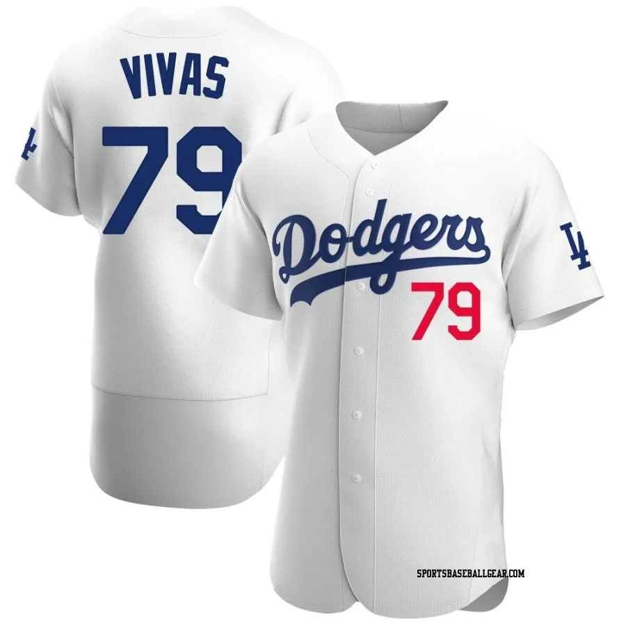 Jorbit Vivas Men's Los Angeles Dodgers White Authentic Home Jersey