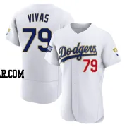 Jorbit Vivas Men's Los Angeles Dodgers White/Gold Authentic 2021 Gold Program Player Jersey