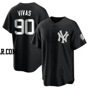 Jorbit Vivas Men's New York Yankees Black/White Replica Jersey