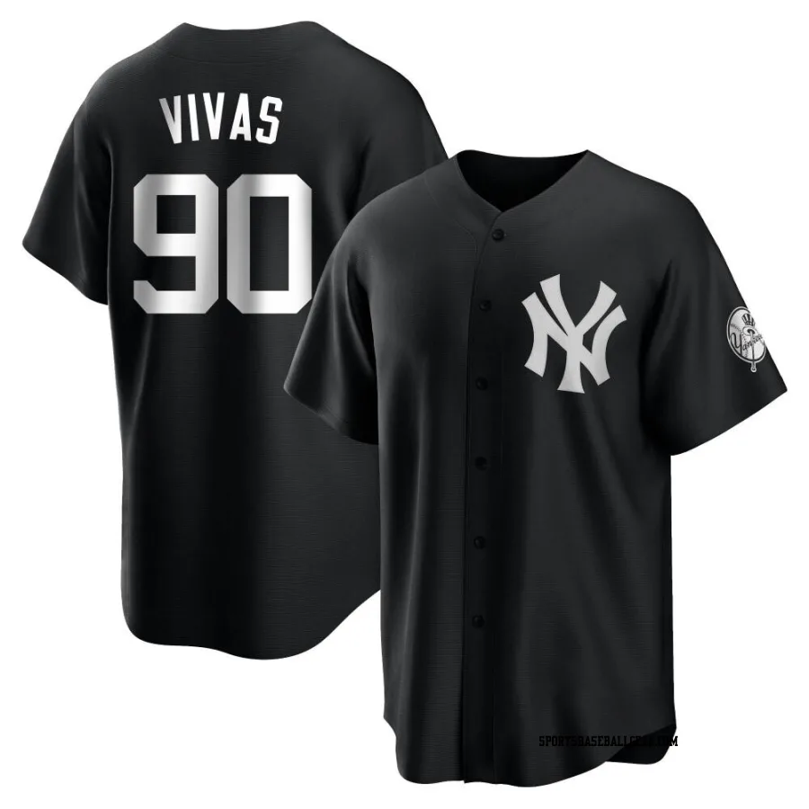 Jorbit Vivas Men's New York Yankees Black/White Replica Jersey