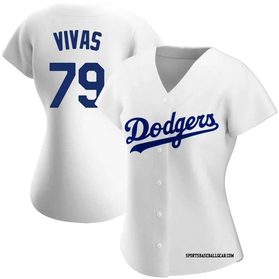 Jorbit Vivas Women's Los Angeles Dodgers White Authentic Home Jersey