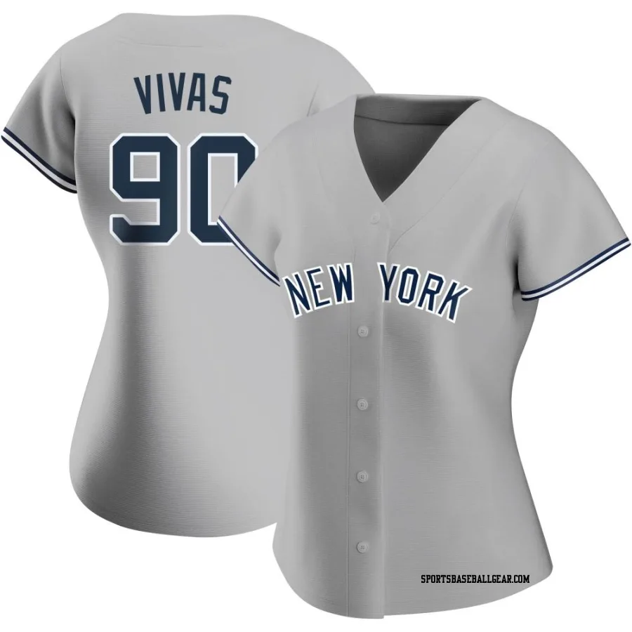 Jorbit Vivas Women's New York Yankees Gray Authentic Road Name Jersey