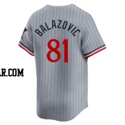 Jordan Balazovic Men's Minnesota Twins Gray Limited Road Jersey