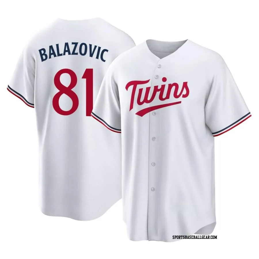 Jordan Balazovic Youth Minnesota Twins White Replica Home Jersey