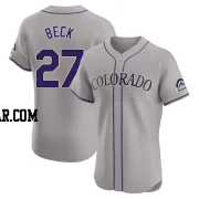 Jordan Beck Men's Colorado Rockies Gray Elite Road Jersey