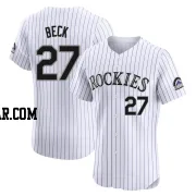 Jordan Beck Men's Colorado Rockies White Elite Home Jersey