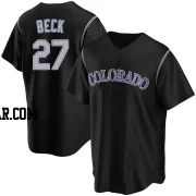 Jordan Beck Youth Colorado Rockies Black Replica Alternate Jersey