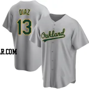 Jordan Diaz Men's Oakland Athletics Gray Replica Road Jersey