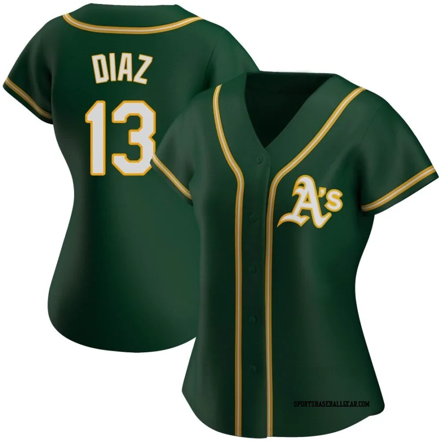 Jordan Diaz Women's Oakland Athletics Green Authentic Alternate Jersey