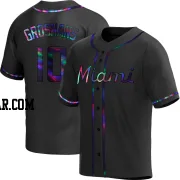 Jordan Groshans Youth Miami Marlins Black Holographic Replica Alternate Jersey