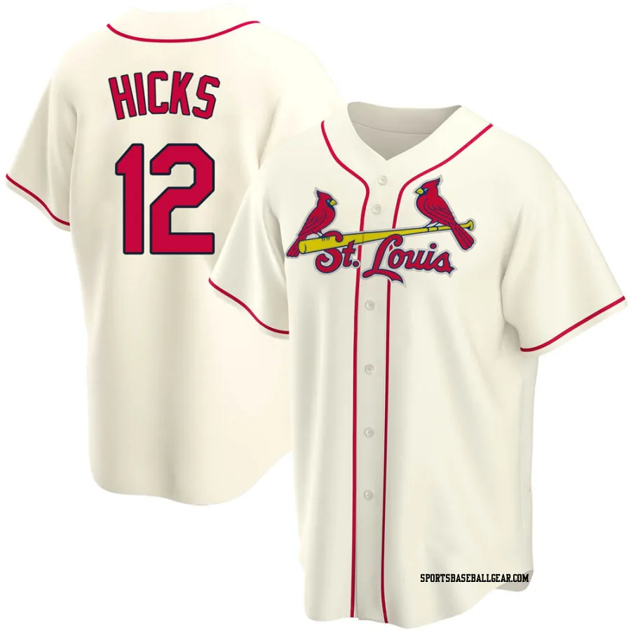 Jordan Hicks Men's St. Louis Cardinals Cream Replica Alternate Jersey