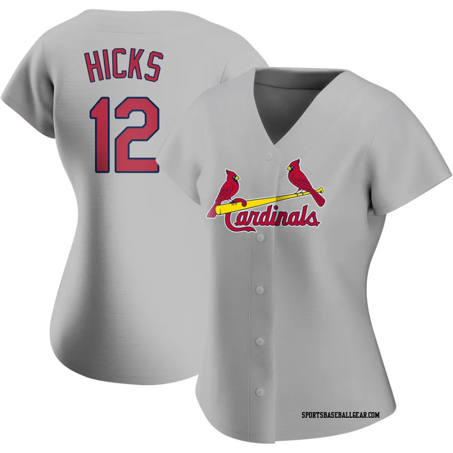 Jordan Hicks Women's St. Louis Cardinals Gray Replica Road Jersey