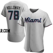 Jordan Holloway Men's Miami Marlins Gray Authentic Road Jersey