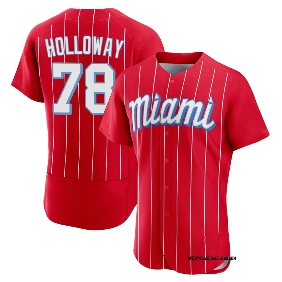 Jordan Holloway Men's Miami Marlins Red Authentic 2021 City Connect Jersey