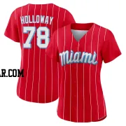 Jordan Holloway Women's Miami Marlins Red Authentic 2021 City Connect Jersey