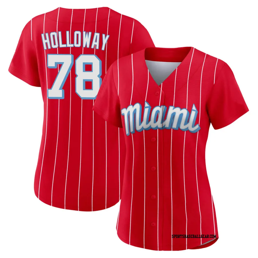 Jordan Holloway Women's Miami Marlins Red Replica 2021 City Connect Jersey