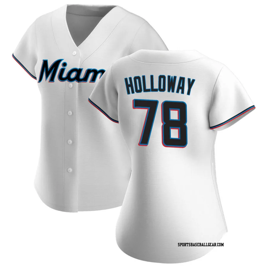 Jordan Holloway Women's Miami Marlins White Authentic Home Jersey