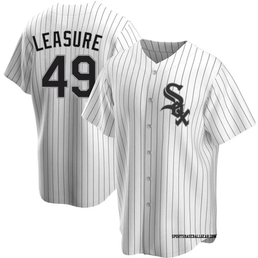 Jordan Leasure Men's Chicago White Sox White Replica Home Jersey