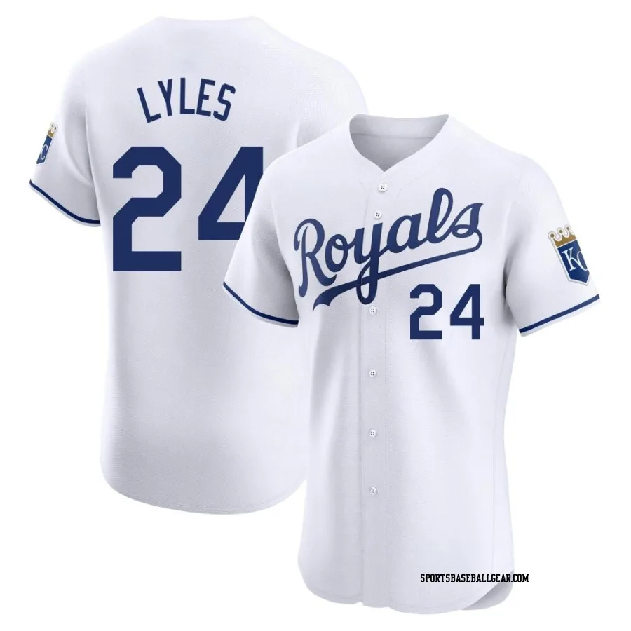 Jordan Lyles Men's Kansas City Royals White Elite Home Jersey