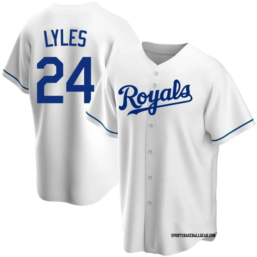 Jordan Lyles Men's Kansas City Royals White Replica Home Jersey