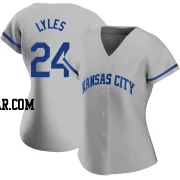 Jordan Lyles Women's Kansas City Royals Gray Authentic 2022 Road Jersey