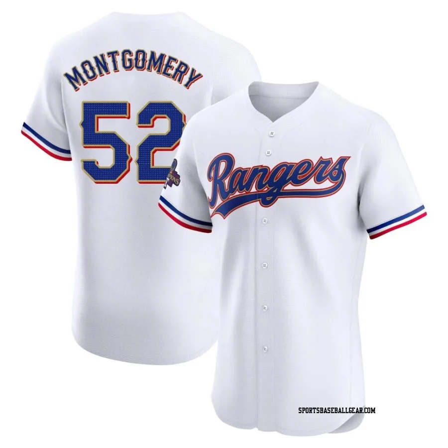 Jordan Montgomery Men's Texas Rangers Gold Elite White 2024 Collection Jersey