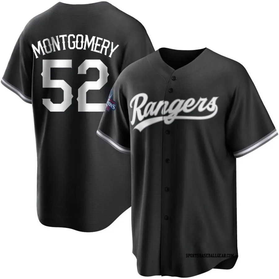 Jordan Montgomery Men's Texas Rangers White Replica Black 2023 World Series Champions Jersey